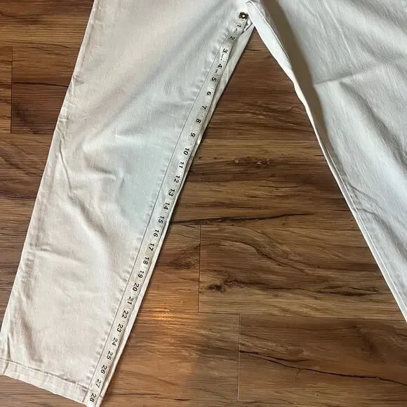 Lee Jeans At The Waist Cream Off White Vintage Khaki Dress Pant Jeans Medium - Picture 9 of 10